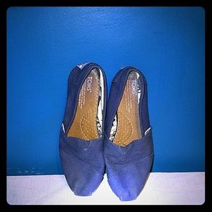 Toms Navy Classic Canvas Slip-on Shoes